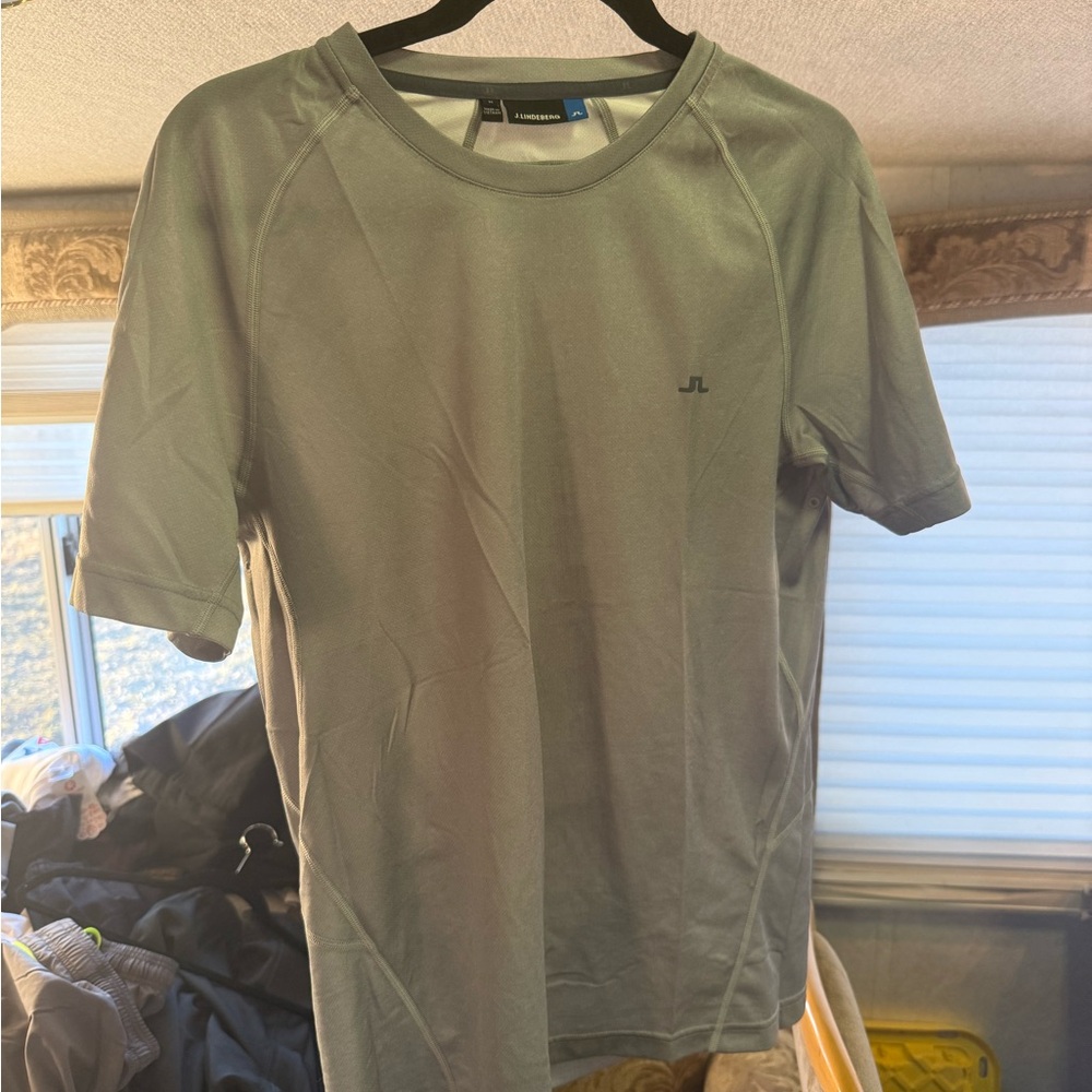 J.Lindeberg Men's Gray Short Sleeve Tee